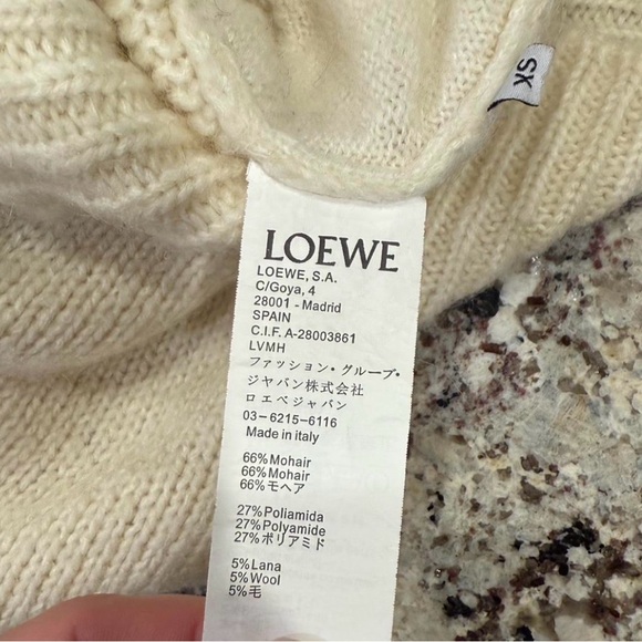 Loewe knitwear wool Cream  Cardigan Size XS OVERSIZED - Picture 4 of 5